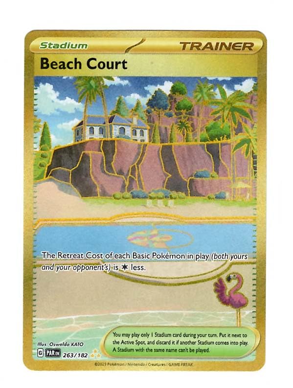 Pokemon - Beach Court 263/182 - Paradox Rift - Hyper Rare - Gold